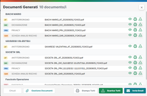 Documenti generati