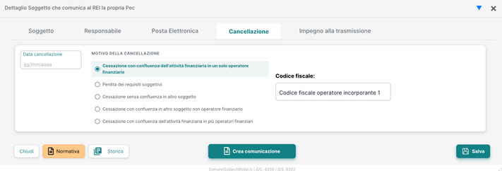 Scheda Cancellazione