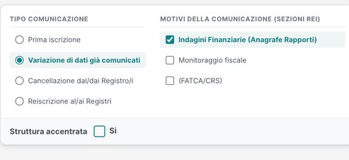 Variazione di dati gia' comunicati