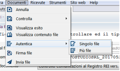 Autentica il file DCM