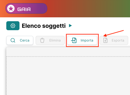 Elenco soggetti — bottone Importa
