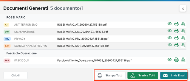 Documenti generati — elenco