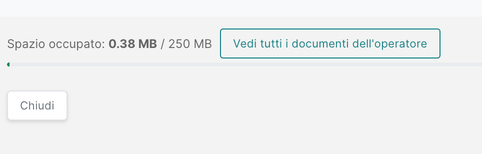 Spazio occupato — 250 MB