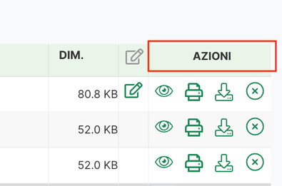 Documenti allegati — azioni disponibili