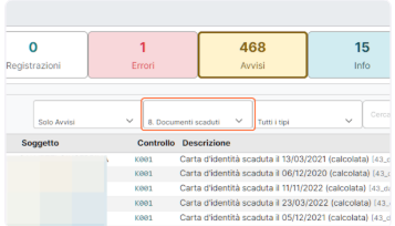 Esempio — selezione documenti scaduti