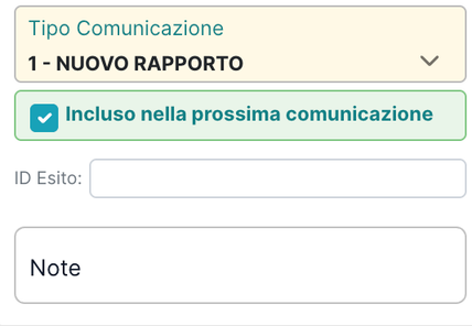 Incluso nella prossima comunicazione