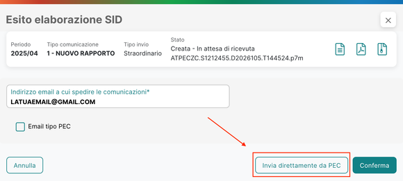 Invia direttamente da PEC