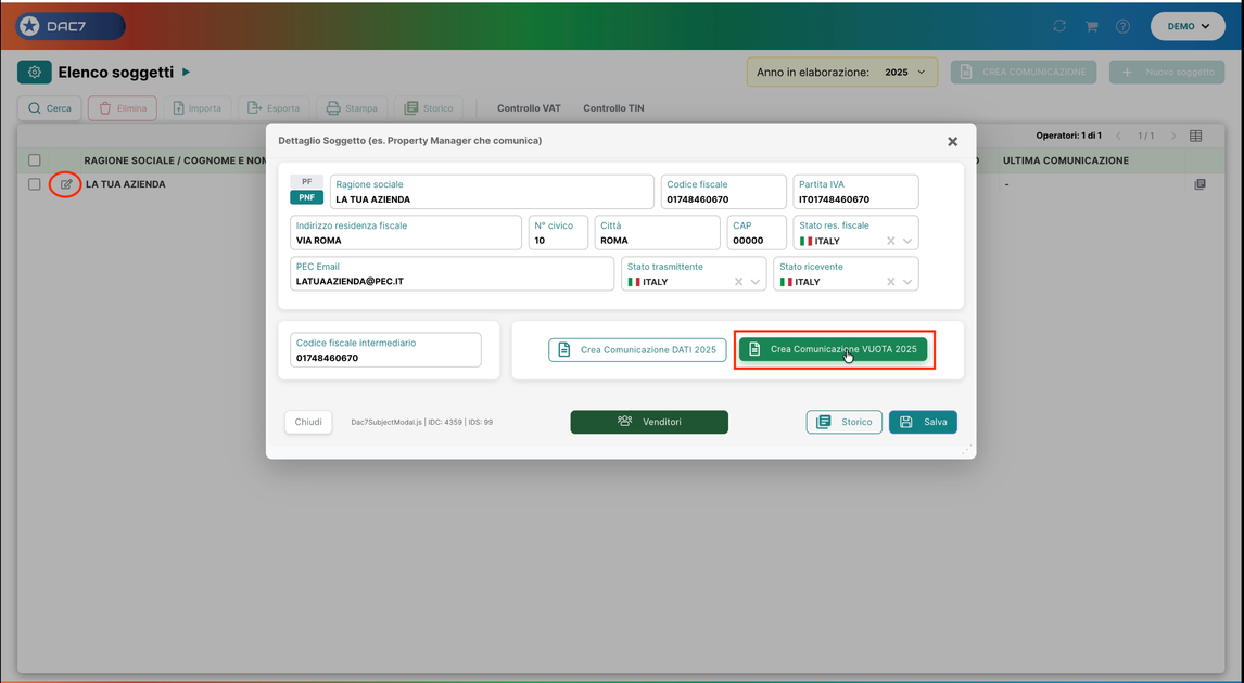 Crea Comunicazione VUOTA