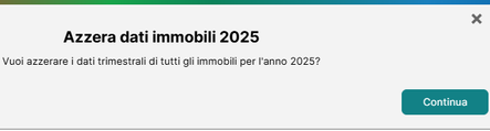 Azzera dati immobili &mdash; conferma