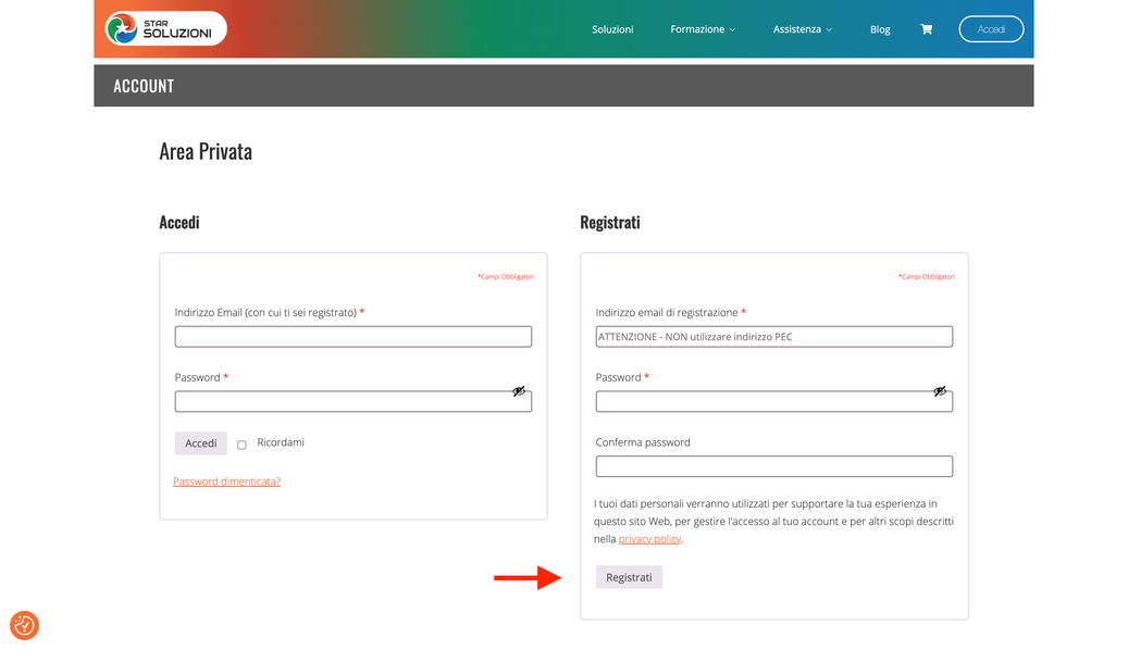 Area privata — Accedi o Registrati