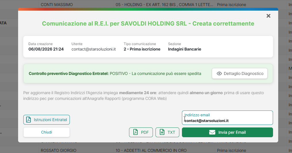 Storico e log PEC