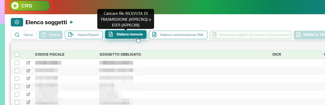 Dashboard esiti SID del portale CRS