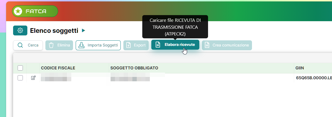 Dashboard esiti SID FATCA