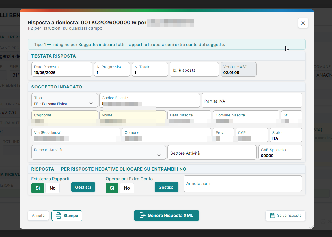 Form compilazione indagine MIBA