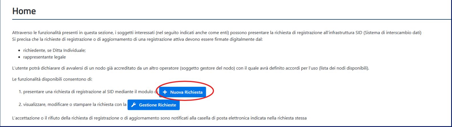Home Registrazione SID